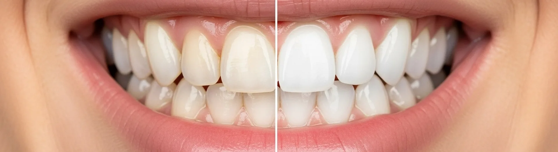 Vergleich der Zähne vor und nach dem Bleaching