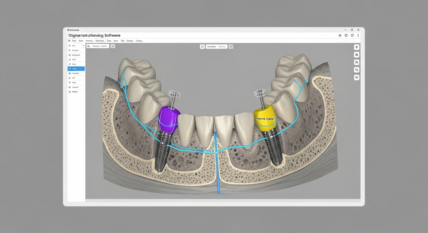 Digitale 3D-Implantatplanung am Bildschirm
